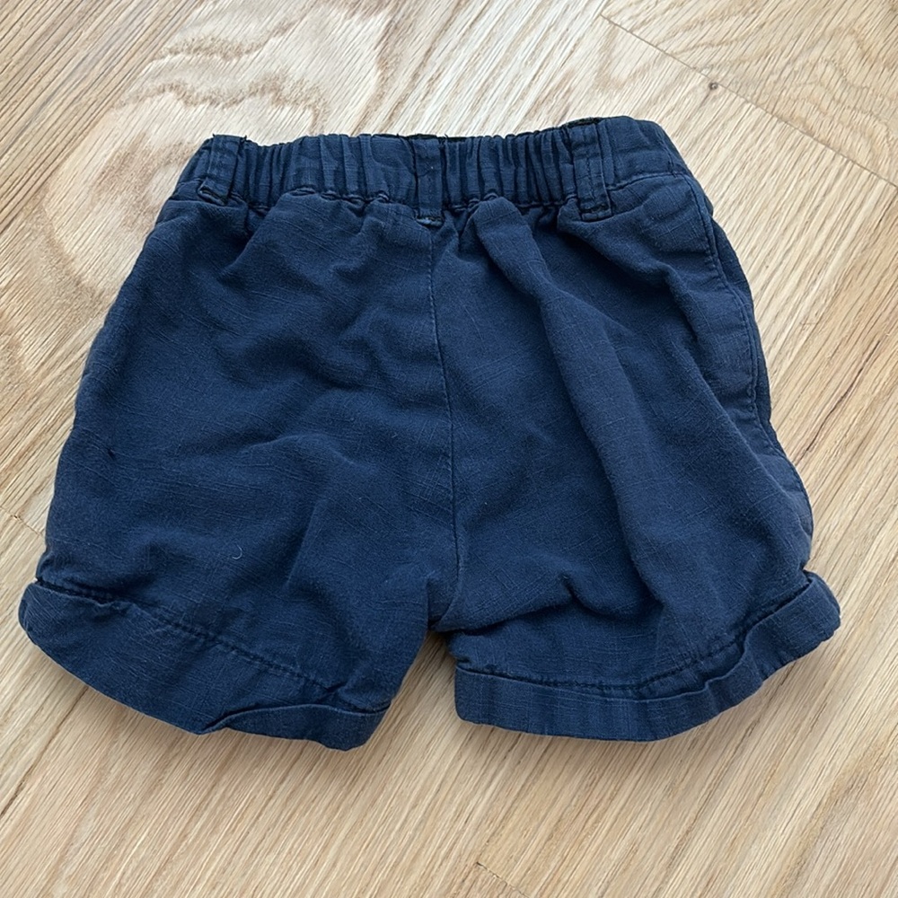 Carrement Beau Navy Blue Cotton Shorts for Boys - Picture 3 of 4
